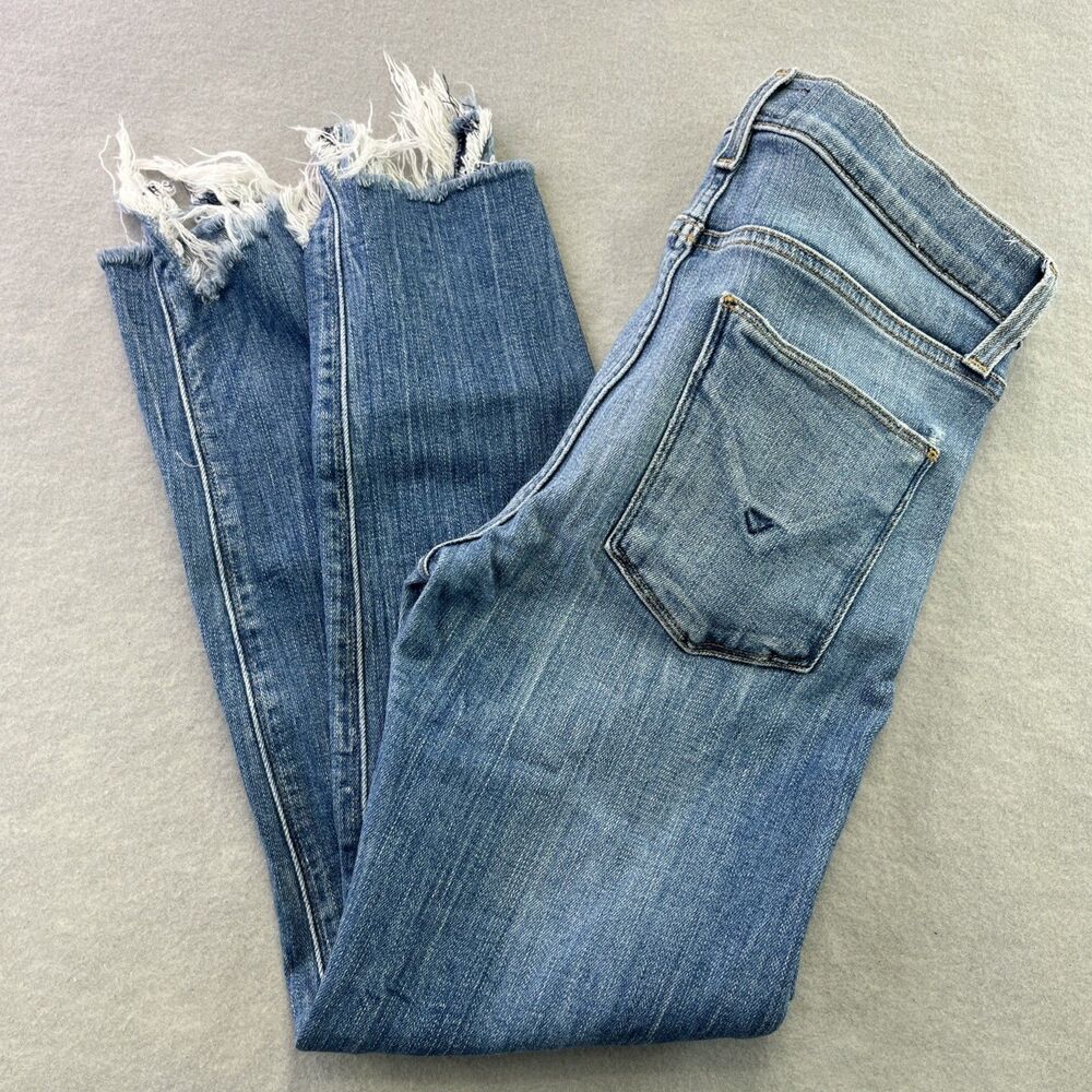 Hudson Jeans Womens 28 Nico Super Skinny Mid Rise Raw Hem Crop Stretch Denim